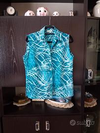 camicia donna verde fantasia