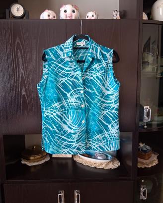 camicia donna verde fantasia