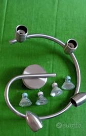 Plafoniera a 4 luci orientabili con 4 lampade