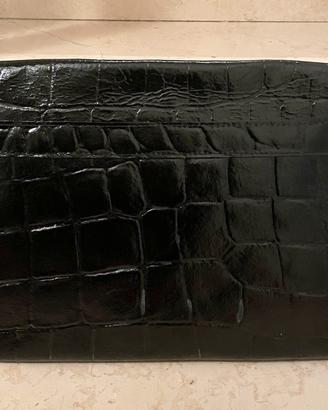 Borsavintage borsa nera a busta di vera pelle