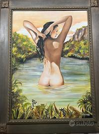 Il Bagno. Olio e acrilico. Angiolelli