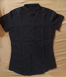 Camicia manica corta, tg. L, slim fit, uomo 