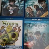 Shrek, hobbit e harry Potter blu ray e 3d