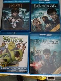 Shrek, hobbit e harry Potter blu ray e 3d