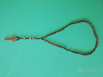 Rosario in legno noce scuro