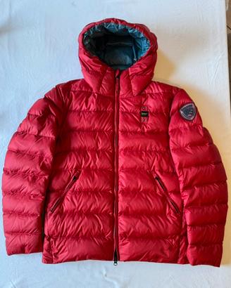 Piumino Bauer rosso con cappuccio in vera piuma M