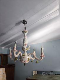 Lampadario a sospensione 4 punti stile Capodimonte
