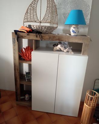 Madia moderna bianco lucido effetto pero – 2 ante,