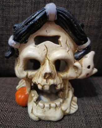 Statue HORROR Mano Scheletro & Teschio con Zucca