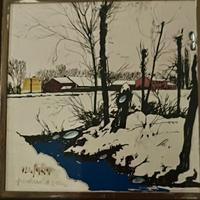 LITOGRAFIA “CASCINA IN INVERNO” FEDERICA GALLI 794