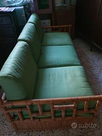 Divano letto più tavolino in bamboo