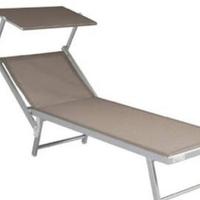 lettino da giardino in alluminio colore tortora 