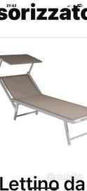lettino da giardino in alluminio colore tortora 