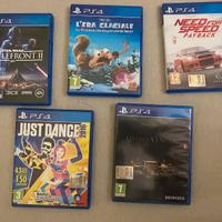 Cinque Giochi per PlayStation 4 vari titoli