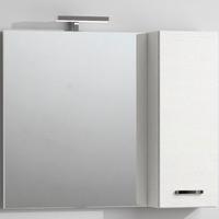 Specchio e luce LED bagno bianco legno frassino