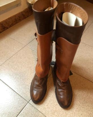 Stivali donna pelle con ghette - vintage