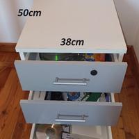 CASSETTIERA SCRIVANIA UFFICIO CAMERA con CHIAVE