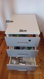 CASSETTIERA SCRIVANIA UFFICIO CAMERA con CHIAVE