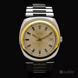 Eberhard & Co 70s steel gold 37 mm manual + box