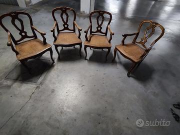 Poltroncine in legno anni 900 e paglia di Vienna