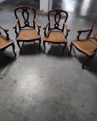 Poltroncine in legno anni 900 e paglia di Vienna