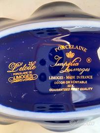 Piattino Porcellana Impéria Limoges blu cobalto