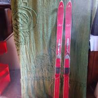 Sci vintage in legno con lamine in ferro - 150 cm