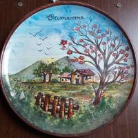 piatto con dipinto della primavera - il pavone €4