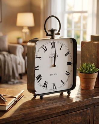 Orologio da Appoggio Industriale Acciaio e Vetro