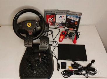 PlayStation 2 slim con volante completo e 3 giochi