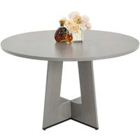 Tavolo da Pranzo Rotondo con Gambe in Legno Spesse