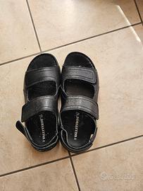 Sandali uomo in pelle nera n 42 Valleverde 