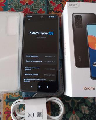 Xiaomi Redmi Note 11 con cover e vetri