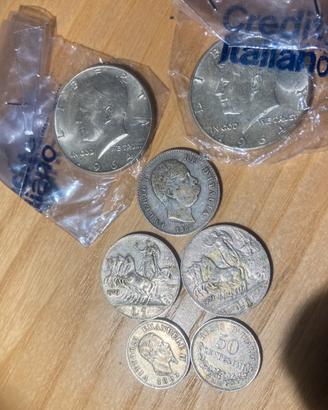 Lotto monete solo argento Storiche Italia e USA