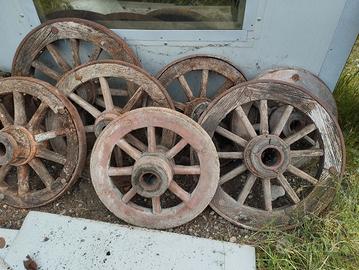 Ruote Antiche da carro in legno