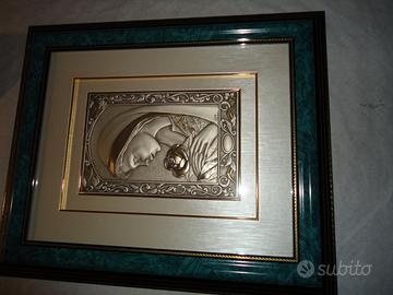 Quadro in argento 925 gr 30 in rilievo laminato