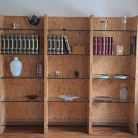 LIBRERIA SCAFFALE 2/3/4 ANTE RIPIANI CRISTALLO