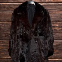 Cappotto vintage in pelliccia marrone molto scuro
