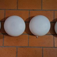 .N4 plafoniere in vetro opalino circolari anni 50 