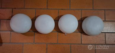 .N4 plafoniere in vetro opalino circolari anni 50 