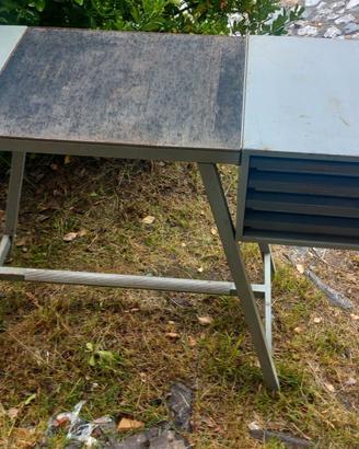 Tavolo industriale metallo pieghevole 4 cassetti