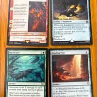 Lotto 4 carte rare Magic The Gathering.