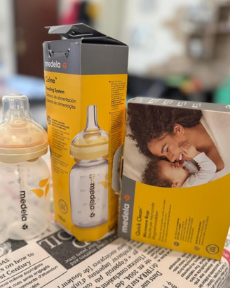 2 Biberon Medela Calma (Nuovi) + Quick Clean Medel