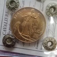 100 lire 1933 rara oro ve3 regno d'Italia 