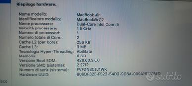 MAC BOOK AIR 7.2 DUAL-CORE INTEL CORE i5
