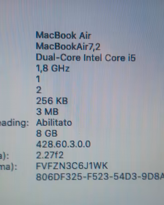 MAC BOOK AIR 7.2 DUAL-CORE INTEL CORE i5