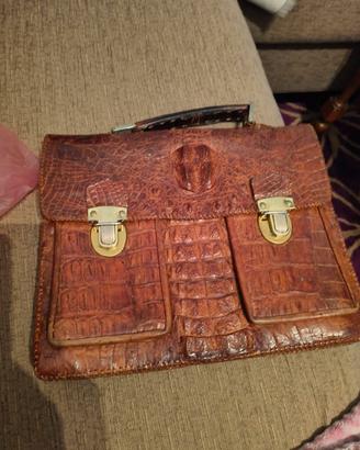 borsa pelle di coccodrillo vintage 
