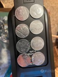 Nr 8 monete 100 lire vaticano papa Giovanni paolo