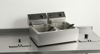 Friggitrice elettrica doppia 6+6 litri inox