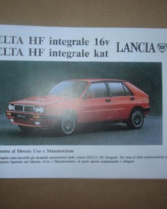 Lancia Delta HF INTEGRALE 16v Supplemento USO MAN